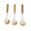 Wooden Long-Handle Kitchen Brush: Non-Damaging Pot Cleaner for Tough Grease Removal