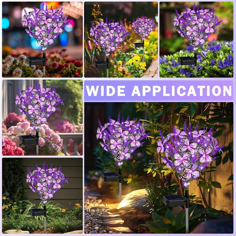 Xiaomi Solar Lavender Butterfly Lights Solar Flower Lights Outdoor Waterproof Decoration Yard Patio Pathway Lawn Courtyard Decoration