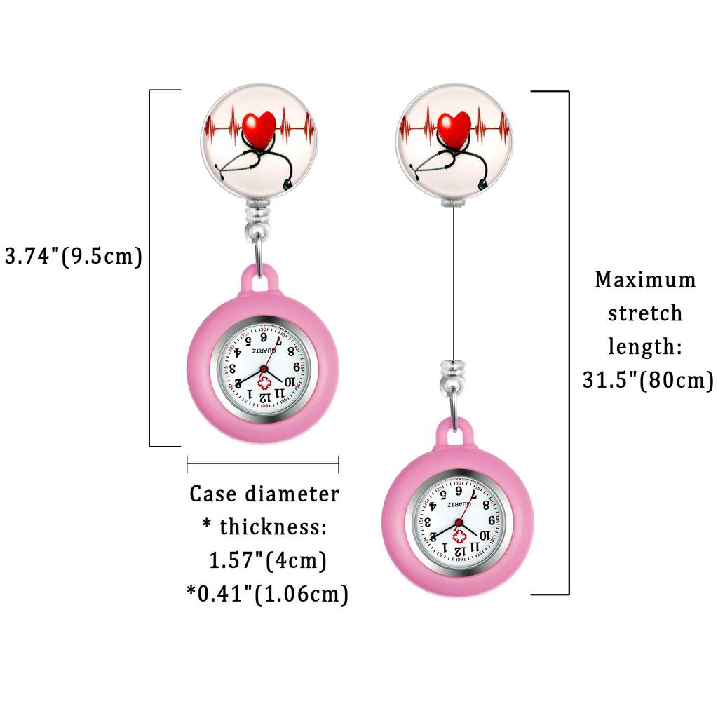 Lancardo Nurse Nurse Pocket Pocket Nursery Pink Watch, Watch, Watch, Watch, Силикон, Съемный, Растягивающийся, Мужской, Женский, Милый, Сердце, Учитель,