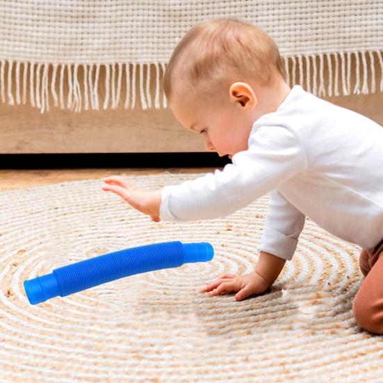 5Pcs Colorful Telescopic Tube Toy Stress Relief Free Transformation Decompression Stretchable Tube Sensory Fidget Toy Kids Adults Gift