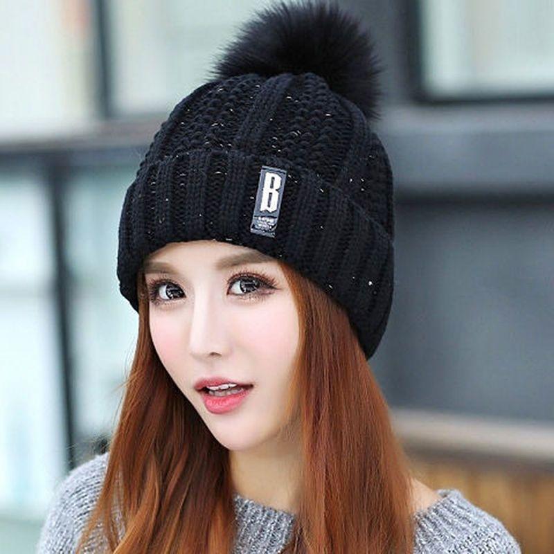 2pcs Knit Hat Scarf Set Thick Plush Windproof Cozy Warm for Autumn/Winter Hat EMA
