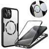 Чехол для Magsafe 360 ​​с полной защитой экрана для iPhone 15 14 13 12 11 Pro Max, магнитная прозрачная задняя крышка с беспроводной зарядкой