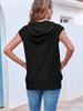 Women's Sleeveless Zip Up Hoodie Vest Loose Drawstring Lightweight Jacket with Pockets