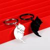 Stainless Steel Couple Keychain Hug Cat Lovers Keyring Matching Cat Key Ring  Valentine's Day Gift