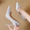 Fashion Ladies Pumps High Heels Pointed Toe Silver Women's Shoes On Heeled Wedding Bride Shoe Quick Delivery E Offer Spring Genuine Mark