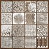 16pcs Reusable Craft Stencils Textured Hollow-out Painting Stencils Layered Drawing Stencils