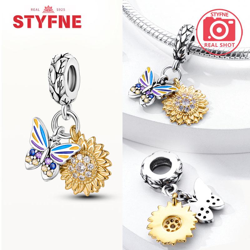 New Silver 925 Blue Dragonfly Butterfly Charms Beads Fit Bracelet for Women DIY Fine Jewelry Accessories Beads Gifts