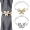 2pcs Imitation Pearl Curtain Clip Elastic Curtain Buckle Curtain Tieback Curtain Accessories Decor