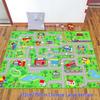 Children's City Road Play Mat - Machine Washable Traffic Game Rug for Crawling