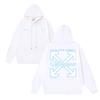 1219 Off-White 2025 Autumn and Winter New OW Whirlwind Letter Pattern Pullover Print Men's and Women's Hooded Sweatshirt