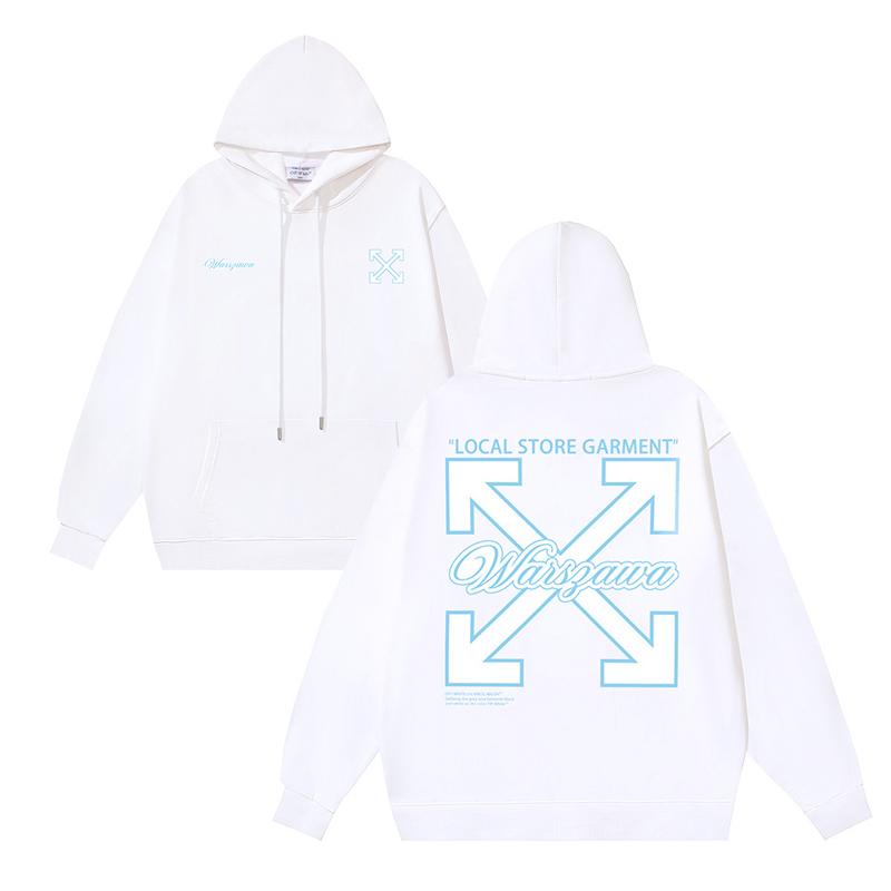 1219 Off-White 2025 Autumn and Winter New OW Whirlwind Letter Pattern Pullover Print Men's and Women's Hooded Sweatshirt
