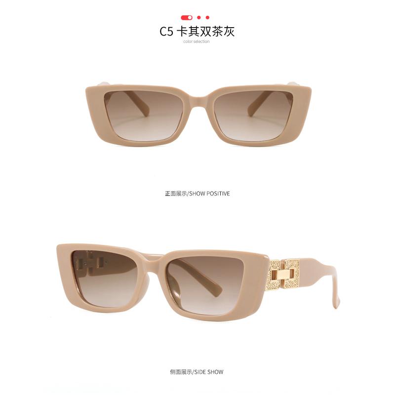 Женские солнцезащитные очки Trend Cat Eye Narrow Frame Chain Legs Sunglasses Women Vintage Small Square Men Sunglasses Outdoor UV400