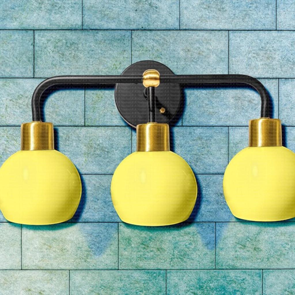 Освещение туалетного столика - 3-ламповый туалетный светильник - настенный светильник-бра Mid Century Bell Shade Wall Fixture (3 лампы, несколько цветов)