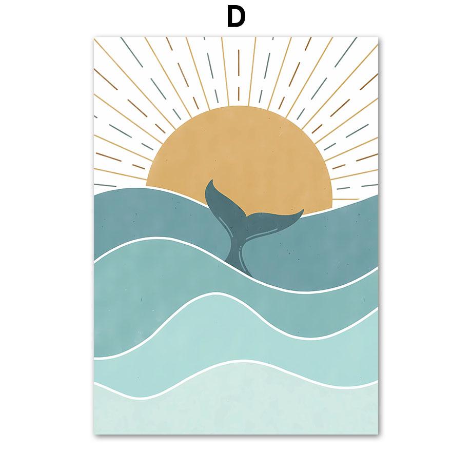 Абстрактные минималистичные плакаты и принты Море Пляж Серфинг Горы Настенное искусство Холст Живопись Настенные картины для декора гостиной