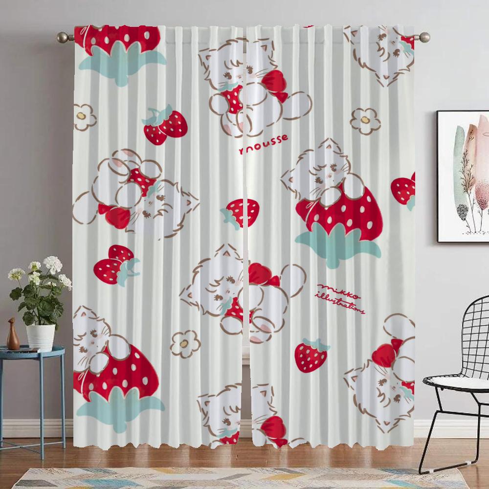 Mikko Curtains for Bedroom Anti-mosquito Curtains 2 Pieces Shades Halloween Decoration Partition Window Curtain for Room 2 Panel