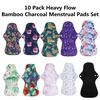 10Pcs M Bamboo Charcoal Panty Liner Mama Cloth Menstrual Pads Reusable Sanitary Pads