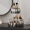 Makeup Perfume Cosmetic Organizer Skincare Rotating Vanity Separated Compartments 2 Tier Spinning Display