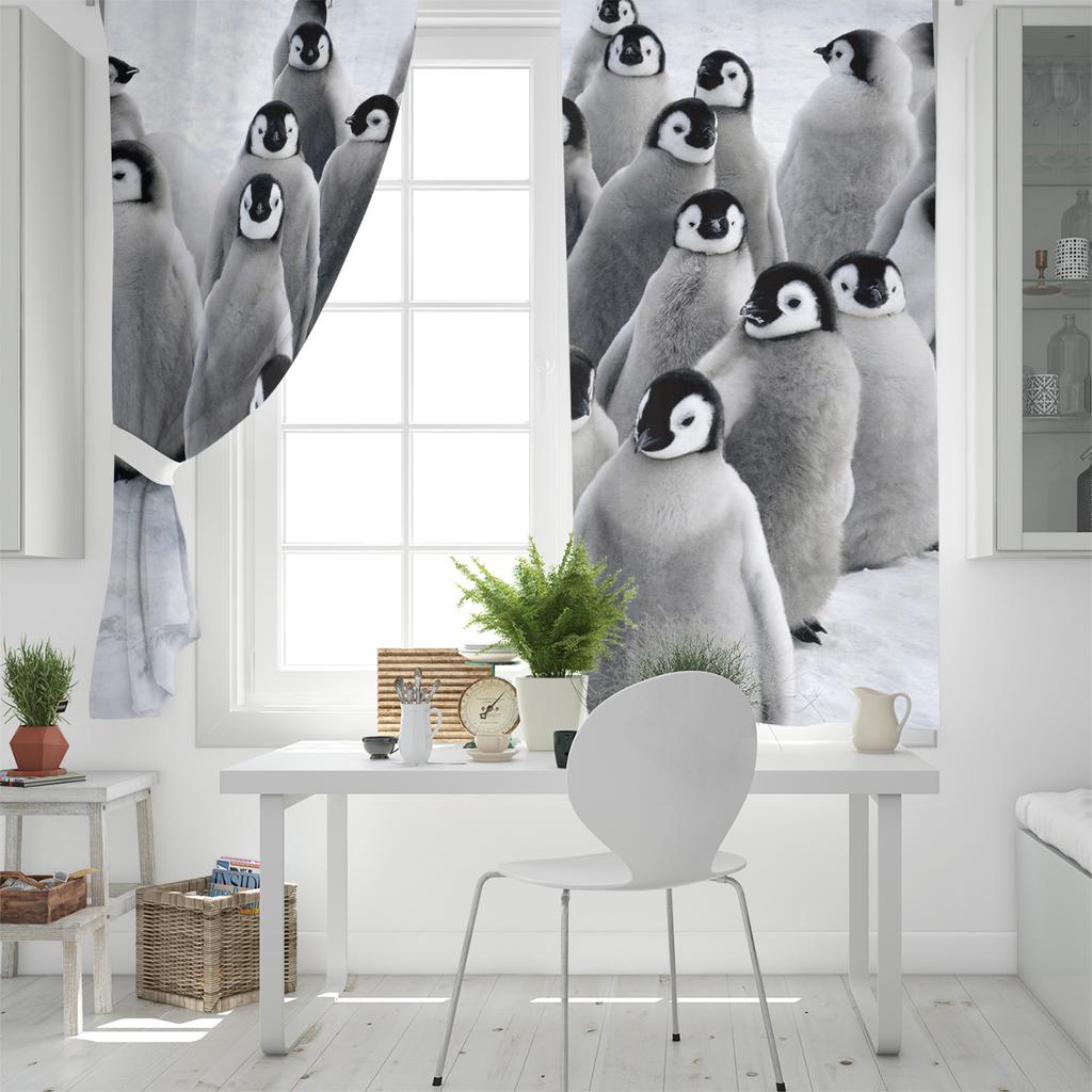 Modern Window Curtains Cute Animal Penguin Curtains Living Room Decor Curtains for Living Room Luxury Home Decor