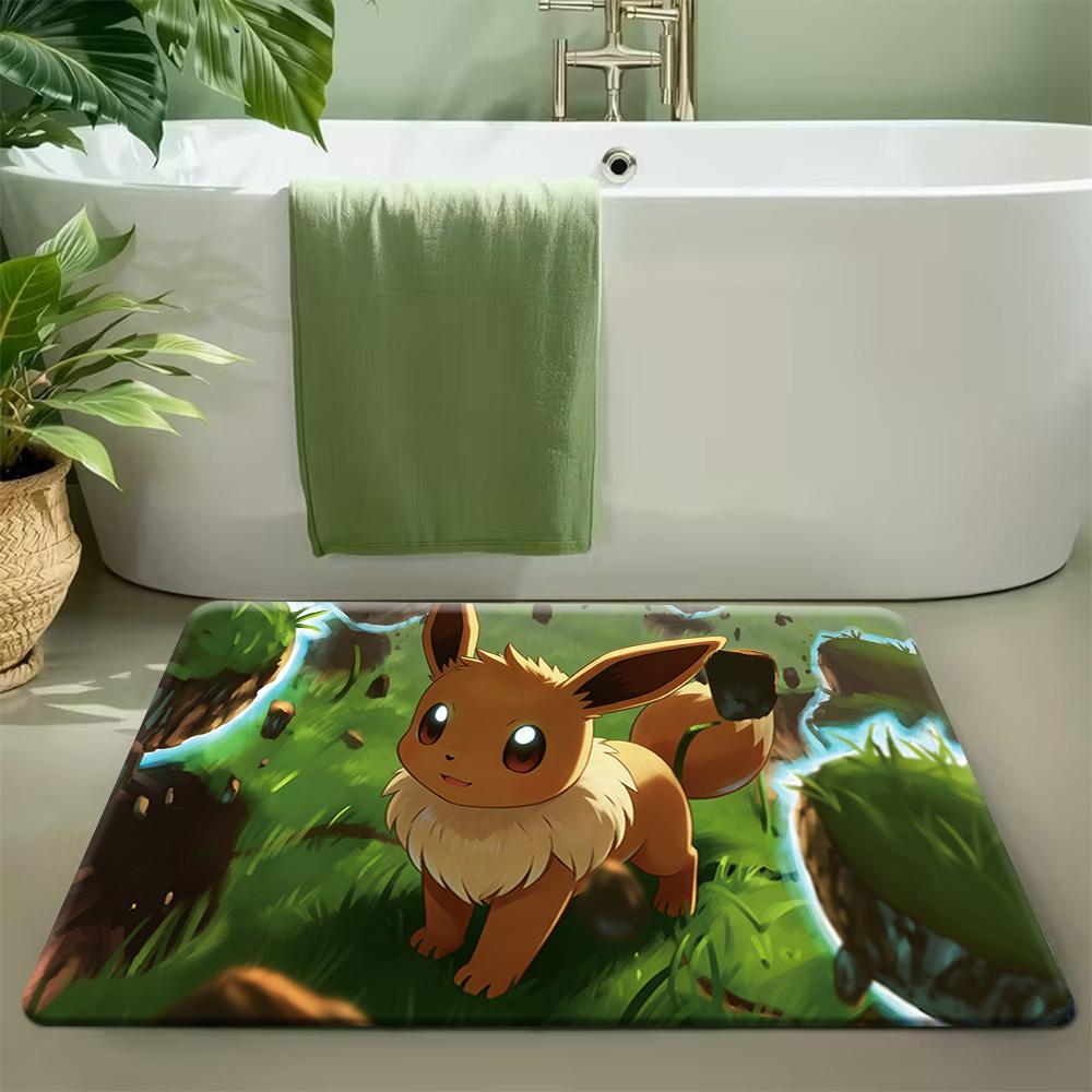 Pokemon Forest River Print Doormat Anti-slip Absorbent Floor Mat for Home Entrance Bedroom Living Room Decor