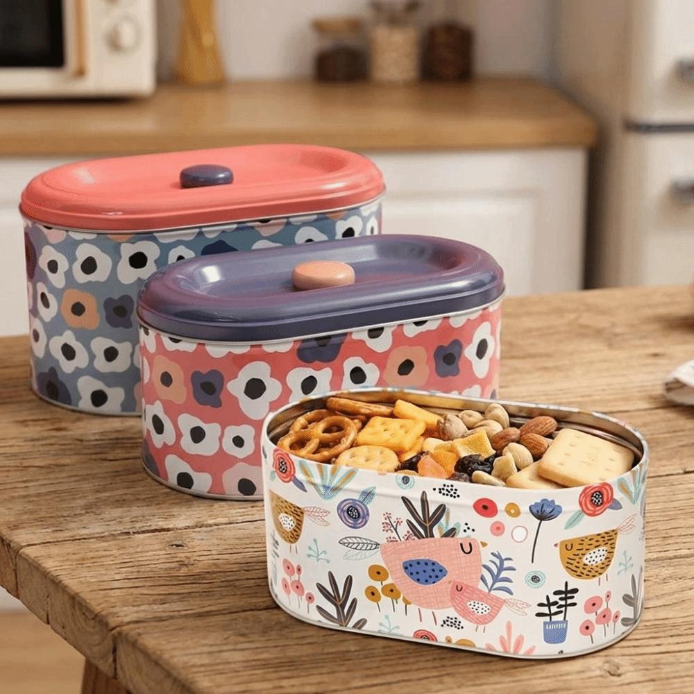 2PCS/SET European Style Tinplate Storage Box Large Capacity Candy Cookie Box Gift Boxes Living Room