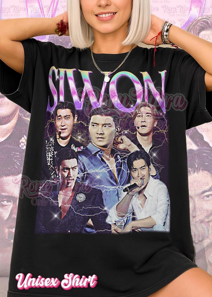 Футболка Siwon Bootleg и детская футболка, Винтажная футболка с изображением K-pop айдола, певца, исполнителя Super Junior, Ретро футболка 90-х и детская футболка, Свитшот Siwon
