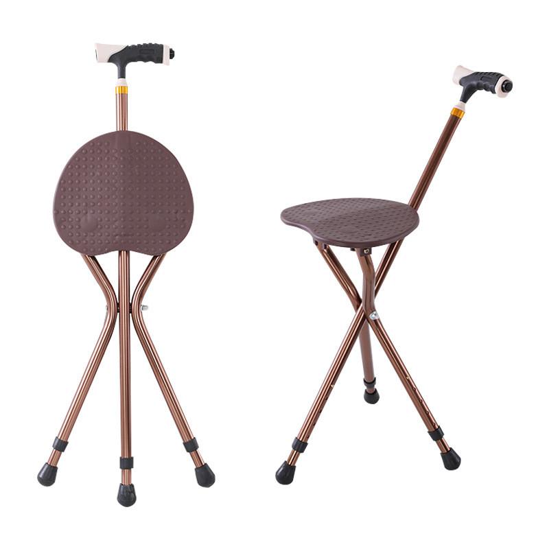 Portable Walking Assistant Lightweight Elder Cane Stool Adjustable Multifunctional Aluminum Alloy Crutch