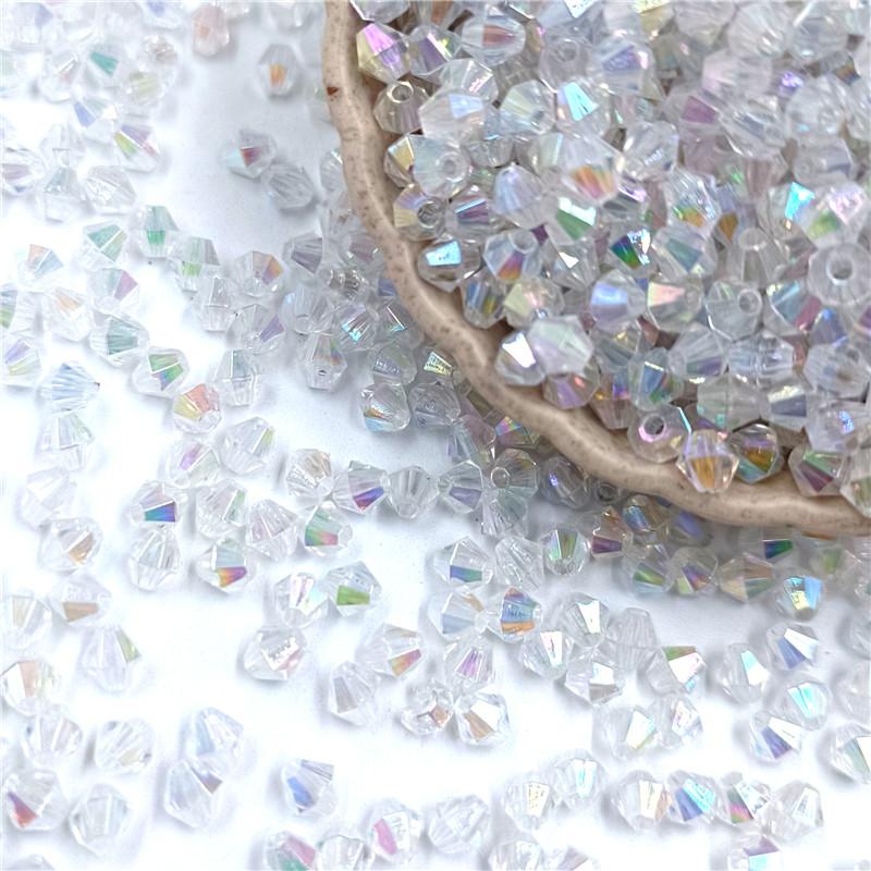 Материал браслет из бисера 300 шт. 4 мм 4 мм новые аксессуары из бисера своими руками алмазные бусины плетеное кольцо прозрачное ожерелье акриловые заостренные бусины поставка