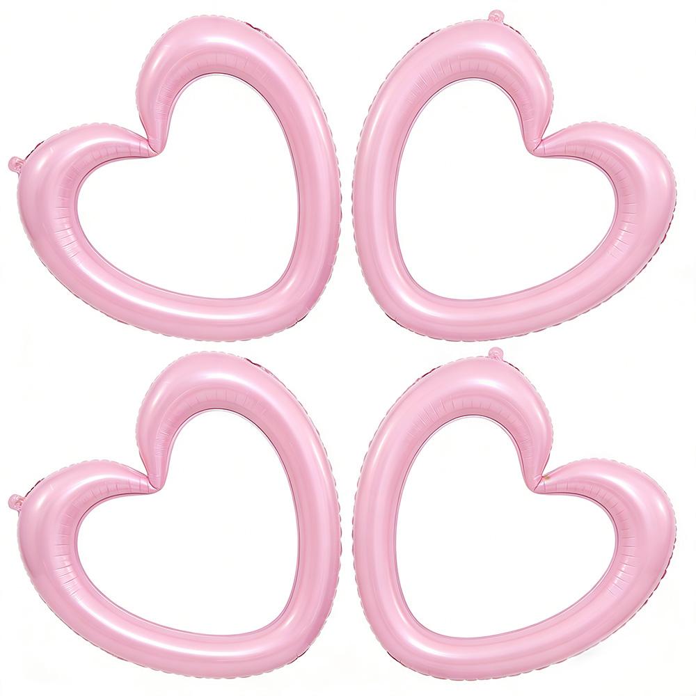 2/3/4/6 Pack of Heart-Shaped Aluminum Foil Balloons, 40inch Hollow Heart Balloons, Suitable for Valentine's Day, Birthday Parties, Weddi