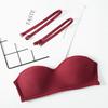 Women's Solid Color Seamless Party Wedding Bras Sexy Simple Girl Underwear Bras 3D Invisible Underwear Without Steel Ring Tube Top Push Up Bra