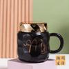 Crown Mirror Mug Ceramic Fashion Decoration Creative Personality with Lid High Appearance Cute Student Female Water Cup