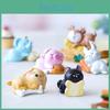 Adorable Resin Miniature Sleeping Animals Cute Pig Rabbit Cat Dog For Diy Fairy Garden