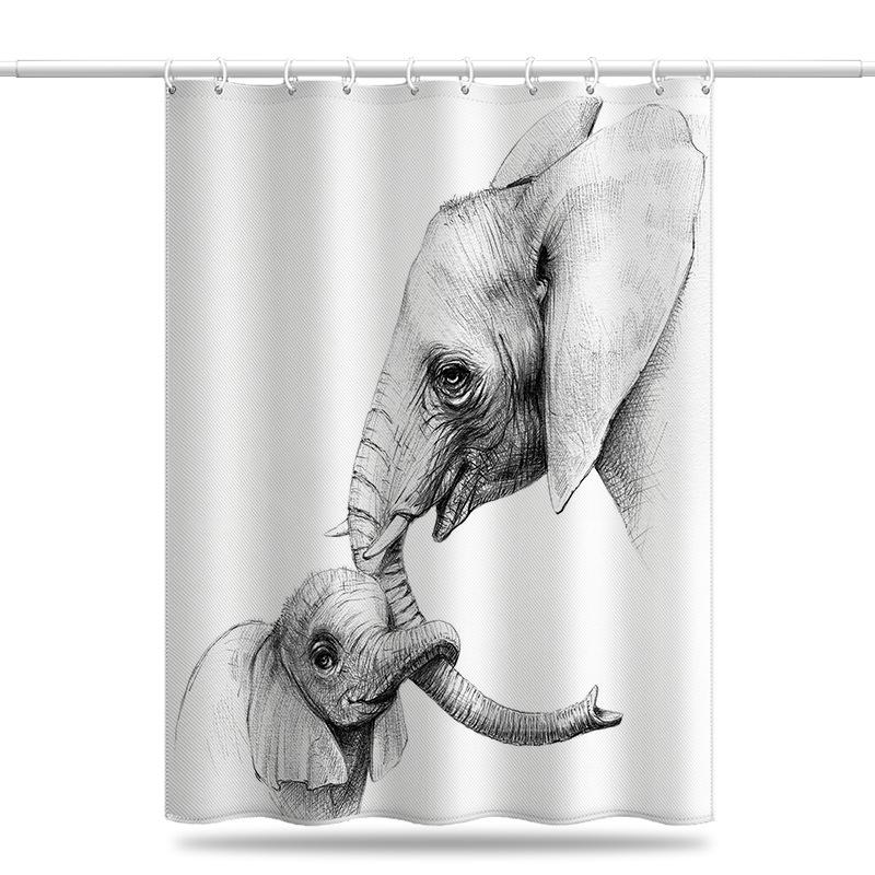 Bathroom Thickened Waterproof Curtain Mildew Proof Shower Curtain Shower Partition Curtain Shower Curtain Bathroom Curtain Free Perforation