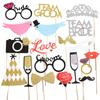 Wedding Decor Photo Booth Props Diy Mustache Lips Glasses Team Bride Groom Mr Mrs Bridal Shower Decor Hen Party Supplies