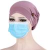 Solid Color Chemo Cap Hair Accessories Cotton Turban New Cap Button Render  Women