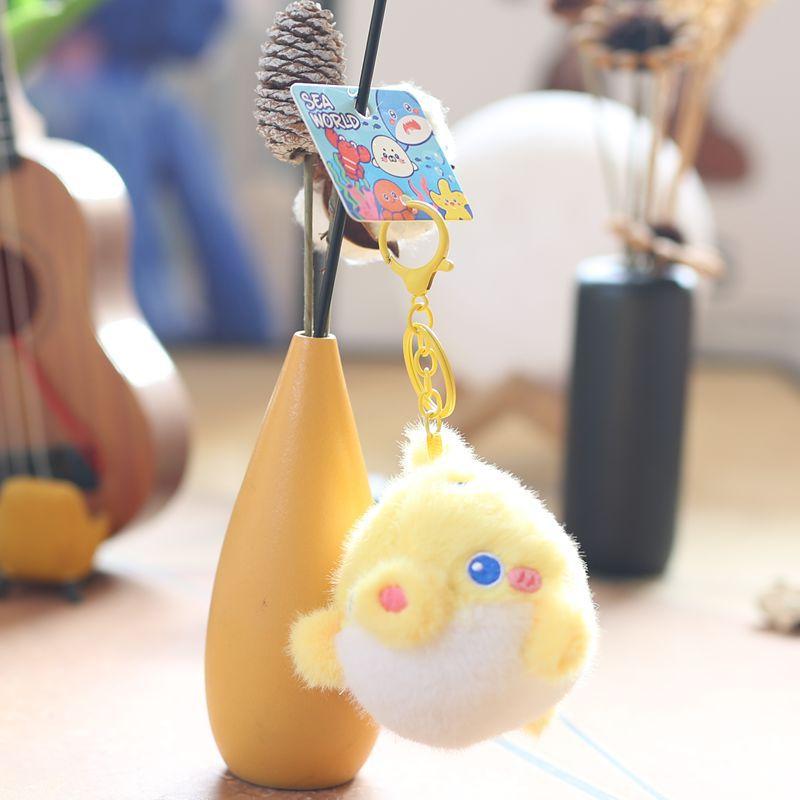 Cute Cute Marine Animal Jellyfish Pendant Plush Toy Doll Crab Lobster Keychain Bag Hanging Decoration