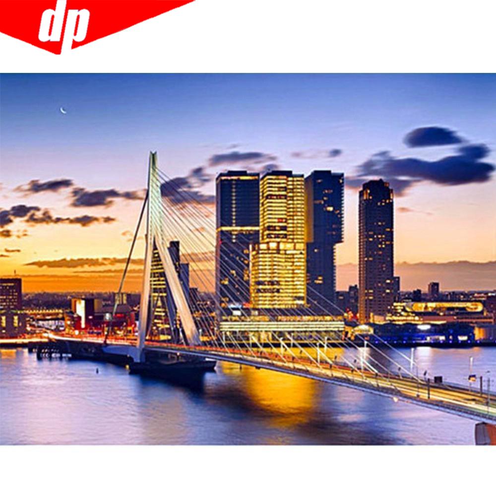 Diamond Painting Cross Stitch Bridge Mosaic 5D DIY Diamond Embroidery