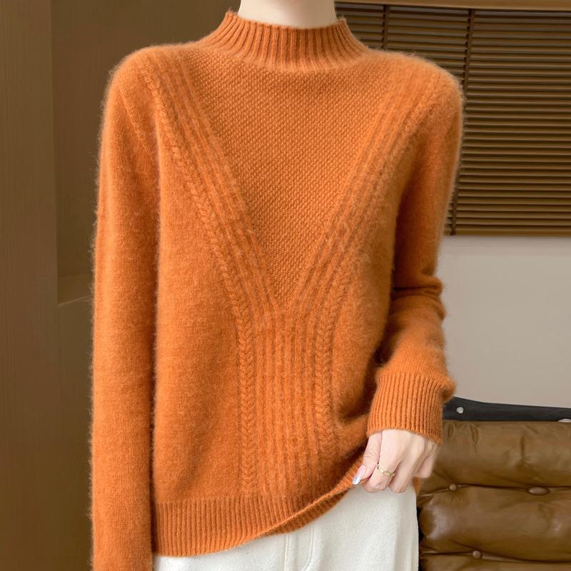 Женский кашемировый свитер Qinghe cashmere 30% кашемир 70% шерсть Женский осенне-зимний кашемировый свитер мягкий и теплый