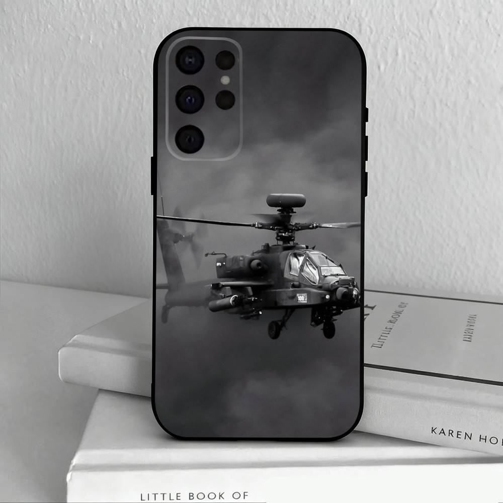 Чехол для телефона Apache AH-64 Helicopter G-Gunships для Samsung S25,24,23,22,30,21,10,9,Ultra,Plus,Lite,FE,4,5 G Мягкий черный чехол