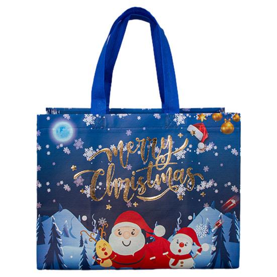 Рождественский подарочный пакет Санта-Клаус Снеговик Дизайн большой емкости с двойной ручкой из нетканого материала Подарочная упаковка для конфет