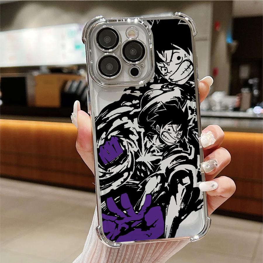 Чехол для iPhone 16 15 16Plus XS MAX 13 15Pro Max 11Pro XR 12 14 Pro 11 Аниме One Piece Прозрачный чехол