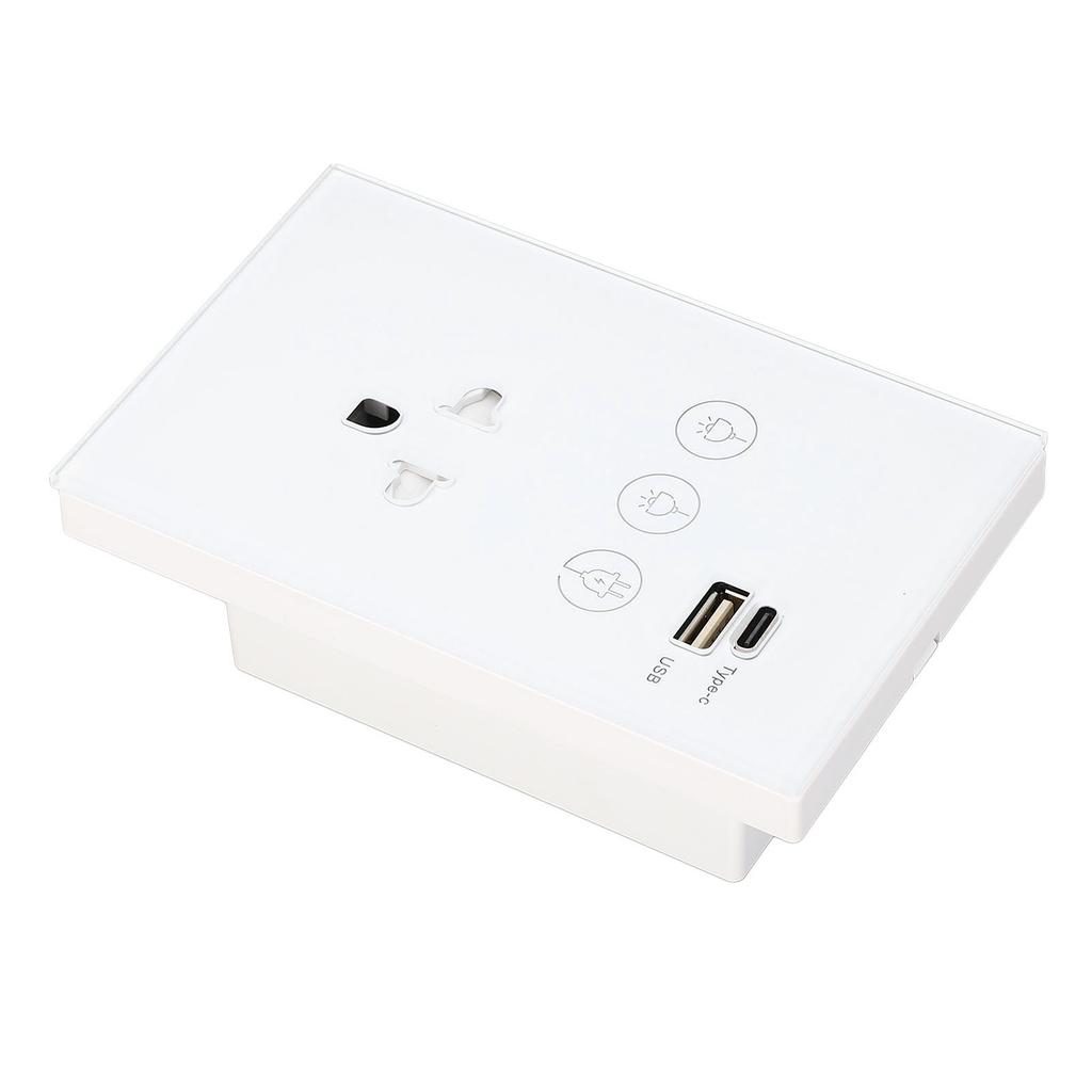 Smart Wall Outlet 2.4G WiFi Touch Light   Voice Remote Control Smart Plug with USB and Type C   Port for  