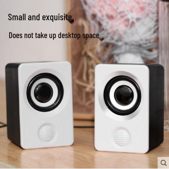 Compact Desktop Wired Subwoofer Speaker for Laptop and Home Use