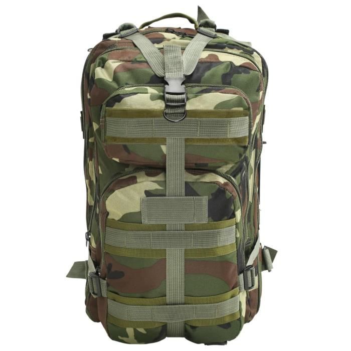 VidaXL Sac à dos en style d'armée 50 L Camouflage