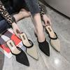 Shoes Mules Slides Rubber Women's Slippers and Ladies Sandals Outside Summer 2024 Pointed Toe Black Unique Sale W Original F B Y
