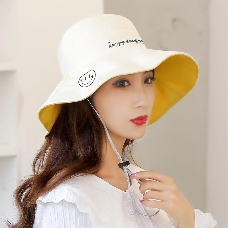 Весенне-летние двусторонние шляпы с широкими полями и вышивкой для пляжа, женские шляпы с широкими полями, солнцезащитные шляпы с ветрозащитной веревкой
