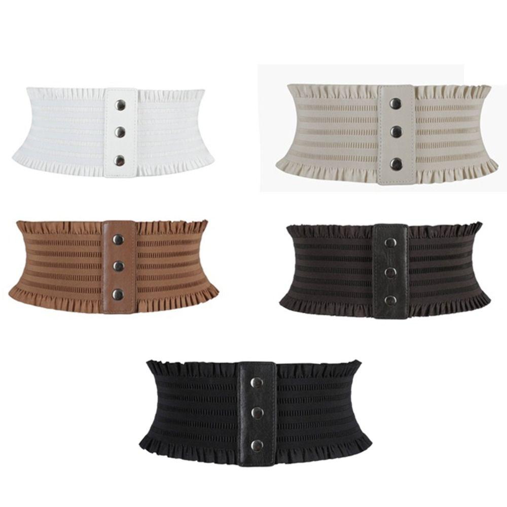 Ladies Cummerbunds Leather Waistband Stretch Cummerbunds Luxury Wide Belts Elastic Corset Band