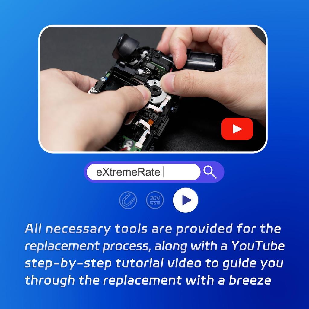 eXtremeRate Replacement Magnetic Module Back Paddle Kit Compatible with PS5 Edge Metal Magnetic Repair Part Compatible with PS5 Edge Controller Back