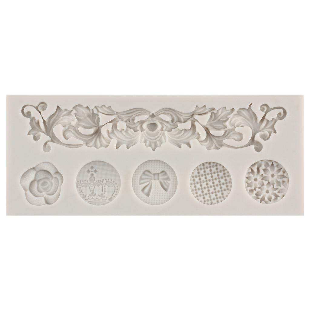 Винтажные завитушки, кружевные силиконовые формы, рельефная форма в стиле барокко, цветочная форма для торта, форма для помадки, сделай сам, формы для шоколадных конфет, инструменты для украшения торта