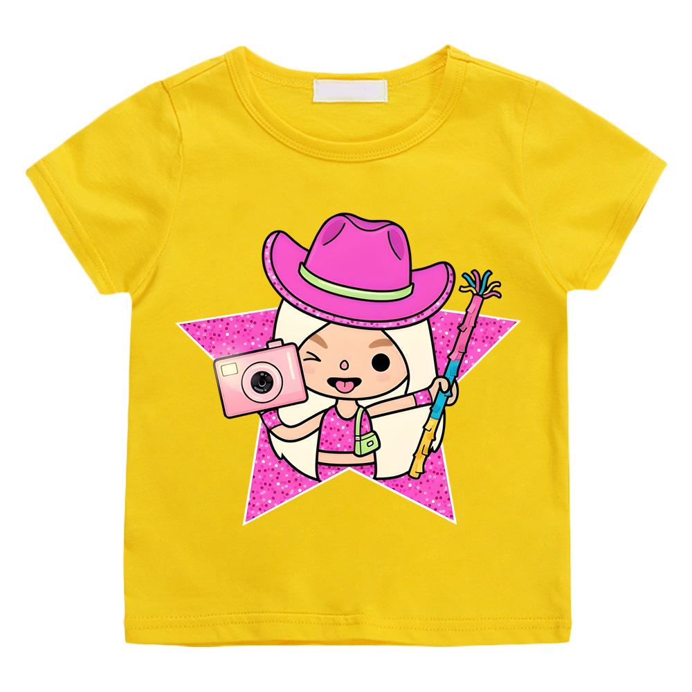 Кавайная футболка с мультяшным принтом Streetwear Мультяшная Манга 100% Хлопок Короткий рукав Мальчики/Девочки Футболка Летняя Подростки Кавайная С круглым вырезом Аниме Футболка Милый Топ