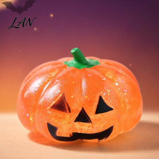 Classroom Stress Toy 1/2/3Pcs Halloween Pumpkin Relief Toy, Creepy Head Squeeze Decompression Glitter Ball for Kids Adults, Party Favors